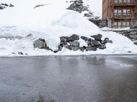 Scenic Road in the Alps, France: Snowy Winter