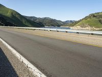 Scenic Road in California Forest with Mountain View