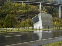 Scenic Road and Concrete Bridge in Switzerland