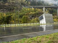 Scenic Road and Concrete Bridge in Switzerland