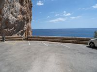 Scenic Road in Mallorca, Spain: A Clear Sky above the Coastal Water