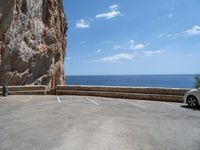 Scenic Road in Mallorca, Spain: A Clear Sky above the Coastal Water