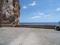 Scenic Road in Mallorca, Spain: A Clear Sky above the Coastal Water