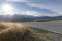 Scenic Road in New Zealand with Stunning Mountain View at Dawn