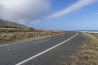 Scenic Road: Overlooking the Ocean with Lush Vegetation