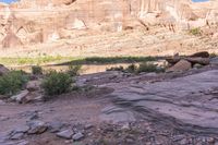 Scenic Road Through Red Rock Desert