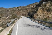 Scenic Road in Spain: Winding Through the Mountains under a Clear Sky