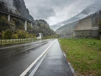 Scenic Road Through Switzerland Highlands
