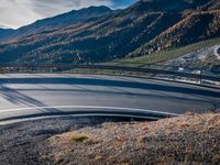 Scenic Road in Switzerland with Mountain Landscape