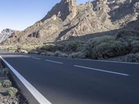 Scenic Road in Tenerife, Spain with Mountain Range