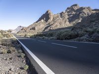 Scenic Road in Tenerife, Spain with Mountain Range