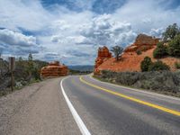 Scenic Road in USA: Red Rock Mountains and Breathtaking Views