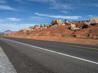 Scenic Road in Utah: Clouds and Clear Skies