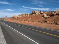 Scenic Road in Utah: Clouds and Clear Skies