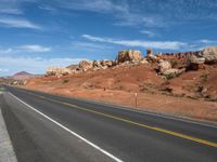 Scenic Road in Utah: Clouds and Clear Skies