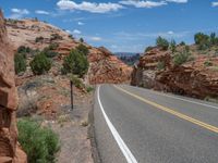 Scenic Road in Utah: Captivating Landscape with Clouds