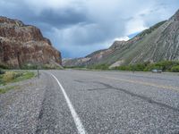 Scenic Road Through Utah Landscape: Majestic Mountains