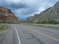 Scenic Road Through Utah Landscape: Majestic Mountains