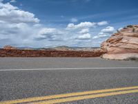 Scenic Road in Utah, USA: Clear Skies and Natural Beauty