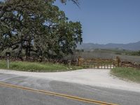 this is an image of the entrance to a ranch gate on the side of the road