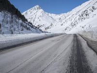 Scenic Snowy Mountain Road in Germany