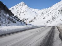 Scenic Snowy Mountain Road in Germany