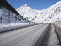 Scenic Snowy Mountain Road in Germany