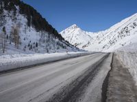 Scenic Snowy Mountain Road in Germany