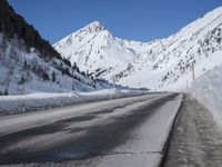 Scenic Snowy Mountain Road in Germany