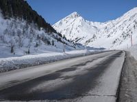 Scenic Snowy Mountain Road in Germany