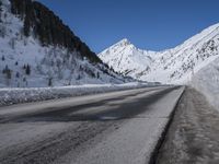 Scenic Snowy Mountain Road in Germany