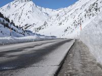 Scenic Snowy Mountain Road in Germany