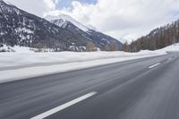 Scenic Winter Drive on a Mountain Road in Germany