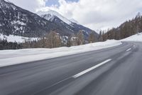 Scenic Winter Drive on a Mountain Road in Germany