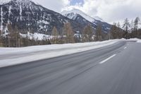 Scenic Winter Drive on a Mountain Road in Germany
