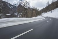 Scenic Winter Drive on a Mountain Road in Germany