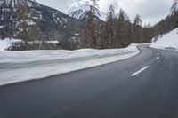 Scenic Winter Drive on a Mountain Road in Germany