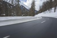 Scenic Winter Drive on a Mountain Road in Germany