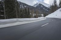 Scenic Winter Drive on a Mountain Road in Germany