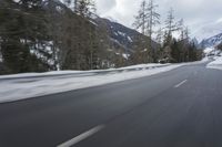 Scenic Winter Drive on a Mountain Road in Germany