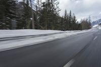 Scenic Winter Drive on a Mountain Road in Germany