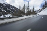Scenic Winter Drive on a Mountain Road in Germany