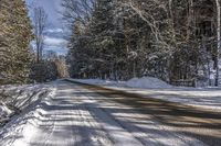 Scenic Winter Landscape on an Ontario Road