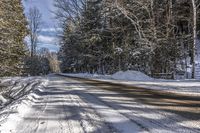 Scenic Winter Landscape on an Ontario Road