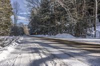 Scenic Winter Landscape on an Ontario Road