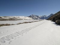 Scenic Winter Landscape with Snow-covered Mountains