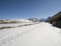 Scenic Winter Landscape with Snow-covered Mountains