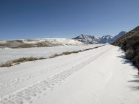Scenic Winter Landscape with Snow-covered Mountains