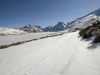 Scenic Winter Landscape with Snow-covered Mountains
