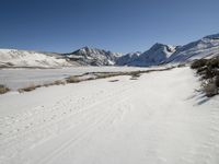 Scenic Winter Landscape with Snow-covered Mountains